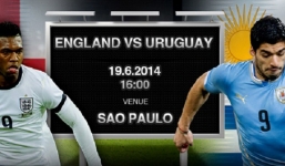Lịch thi đấu World Cup 2014 đêm 19 - sáng 20/6: Đại chiến sinh tử Anh - Uruguay