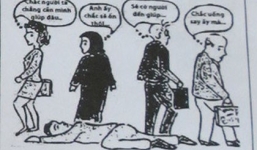 Người đi đường bỏ mặc thanh niên nằm sõng xoài vào đề thi Văn lớp 10