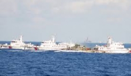 34 tàu cá vỏ sắt Trung Quốc ngăn cản, vây ép tàu cá Việt Nam