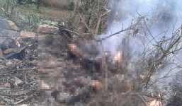 Hiện trường vụ rơi máy bay trực thăng ở Thạch Thất