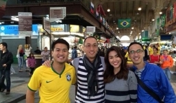 Vợ chồng Hà Tăng chứng minh đẳng cấp đi xem World Cup 2014