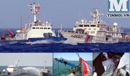 Trung Quốc đâm tàu Việt Nam, lấy vòi rồng kêu gọi hòa bình