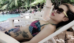 Cận cảnh những hình xăm 'khủng' trên cơ thể bà mẹ một con xinh đẹp