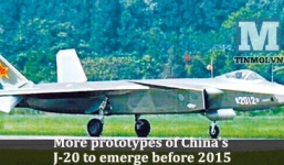 TQ: Nguyên mẫu chiến đấu cơ tàng hình J-20 được tung ra liên tục trước 2015