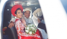 Kim Hiền rạng ngời bên chồng Việt kiều trong lễ rước dâu