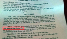 Sai sót khó đỡ trong công văn kỷ luật CLB An Giang của VFF