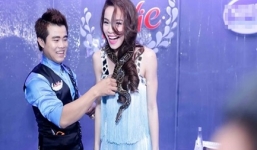 “Lạnh Gáy” khi thấy Hồ Ngọc Hà vác trăn lên người