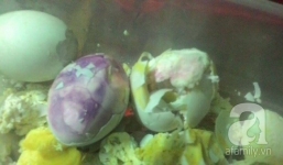Phát hoảng khi trứng luộc có màu tím