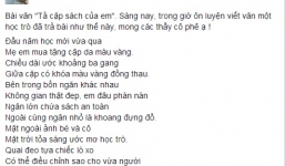 Bài thơ tả cặp sách bằng thơ lục bát của HS lớp 4 khiến dân mạng thích thú