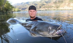 'Thủy quái' cá da trơn khổng lồ hơn 2m bị tóm gọn