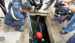 Xe buýt chạy tạo sóng khiến bé trai bị cuốn xuống cống ở Bình Dương?