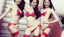 Ngọc Trinh mặc bikini làm tiếp viên hàng không 