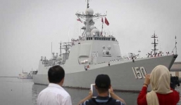 Hình ảnh tàu khu trục Trung Quốc lần đầu tiến vào Vịnh Ba Tư