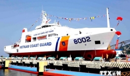 Việt Nam hạ thủy tàu Cảnh sát biển đa năng 8002 thiết kế hiện đại