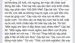 Ấm lòng câu chuyện cậu bán bánh mỳ đền 100 ngàn đồng