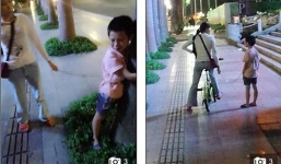 Mẹ đơn thân xích con trai vào xe đạp kéo lê về nhà