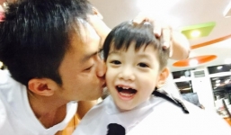 Cường đô la làm bố đảm khi Hà Hồ vắng mặt