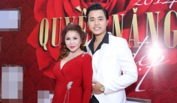 Bồ tỷ phú diện váy đỏ rực, e ấp bên Vũ Hoàng Việt