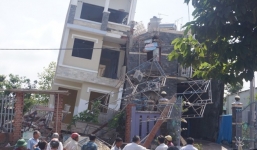 Vừa xây xong, ngôi nhà 4 tầng bỗng dưng đổ trong đêm