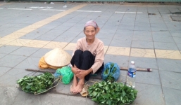 Cụ bà 80 bán rau giữa ngã tư HN lấy tiền mua thuốc
