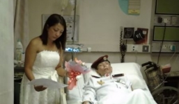 Sĩ quan cảnh sát mắc ung thư giai đoạn cuối cưới vợ trên giường bệnh