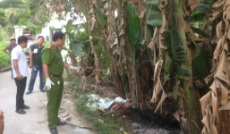 Phát hiện thi thể cháy đen trong bụi chuối