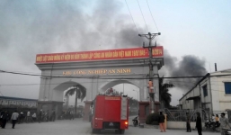 Cháy lớn tại Khu công nghiệp An ninh, khói đen một góc trời