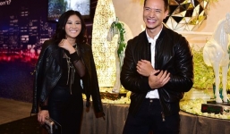 Văn Mai Hương chững chạc cùng Kim Lý xem thời trang