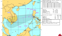 Sáng nay bão Hagupit tiến vào biển Đông