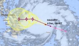Siêu bão Hagupit vào biển Đông thành cơn bão số 5