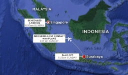 Máy bay AirAsia mất tích: Có tiếng nổ lớn tại khu vực QZ8501 mất liên lạc