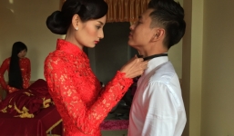 Lê Thúy xinh đẹp bên ông xã Việt Kiều điển trai tại lễ ăn hỏi