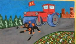 Cận cảnh tranh cổ động Trung Quốc tại Tân Cương