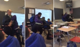 Bị thu điện thoại, nam sinh lớp 9 vật ngã thầy giáo giữa lớp