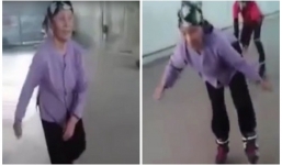 Cụ bà trượt patin 'pro' hơn cả thanh niên