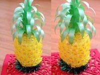 Cách làm quả dứa bằng kẹo để lên bàn thờ ngày Tết