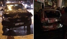 Tai nạn giữa đêm, một xe ô tô lao lên vỉa hè đâm vào nhà dân