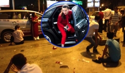 Hồ Ngọc Hà bần thần chứng kiến xe audi của mình đâm 11 người thương