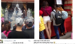 Những hình ảnh phản cảm chốn linh thiêng đầu năm 