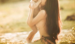 Bộ ảnh bà mẹ hot girl cho con bú gây sốt cư dân mạng