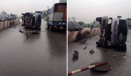 Tiếng kêu khóc thảm thiết trong xe khách chở gần 20 người bị lật