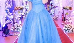 Hoa hậu trả vương miện gây chú ý vì diện váy Lọ Lem