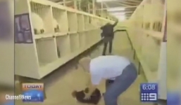 Phóng viên bỏ chạy vì bị gà Tây 'tấn công'