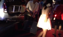 Đôi nam nữ đi chụp ảnh cưới 'suýt' chết vì bị xe tải đâm