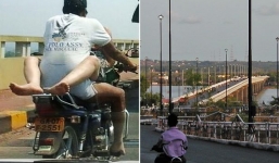 Cặp đôi cưỡi xe máy ở tư thế “yêu” bị cảnh sát sờ gáy