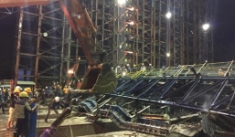 Sập giàn giáo ở khu kinh tế Vũng Áng: Hai nạn nhân vẫn mắc kẹt trong đống đổ nát