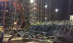 Clip hiện trường sập giàn giáo ở khu kinh tế Vũng Áng