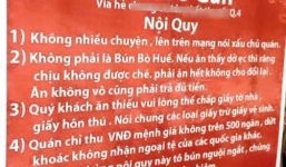 Chủ quán bún bò gân gỡ bảng 'nội quy' nhưng giữ bài thơ 'con cóc'