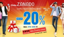 Khuyến mãi 30/4 - 1/5/2015 trên Zanado cho khách hàng trực tuyến