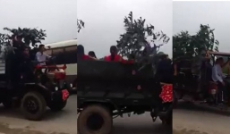 Clip rước dâu bằng xe công nông độc đáo ở Việt Nam